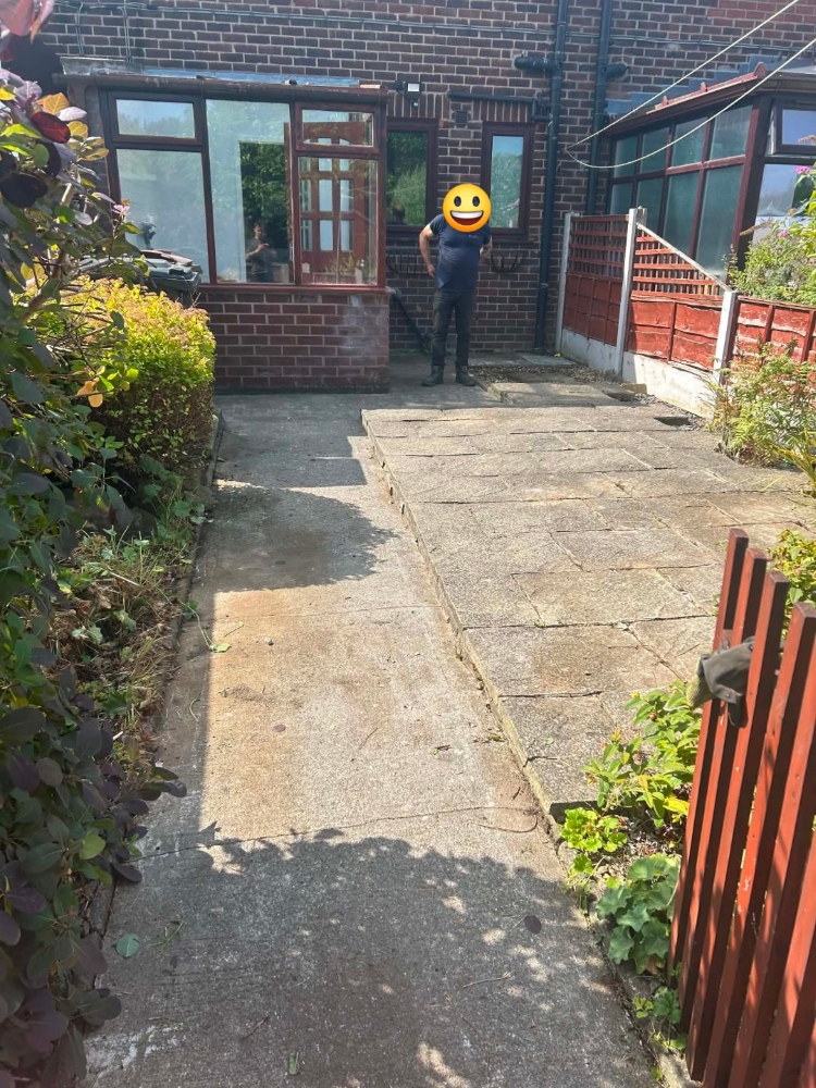 Cleared paved garden area